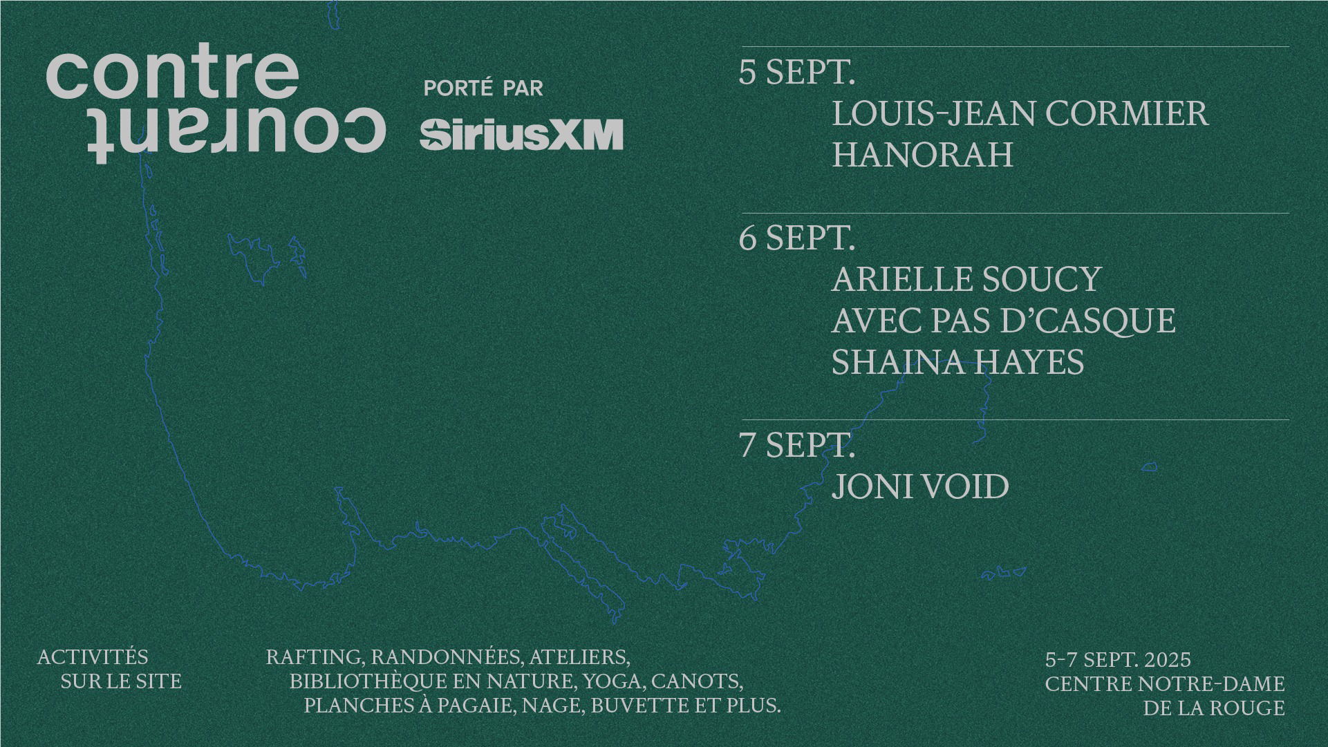 Affiche et programmation du festival Contre-Courant